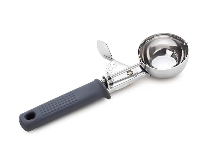 Clazkit Ice Cream Scoop | Push Button | Stainless Steel Ice Cream Scoop with Ergonomic Handle – Heavy Duty, Rust-Resistant Dessert Scooper | Color May Vary